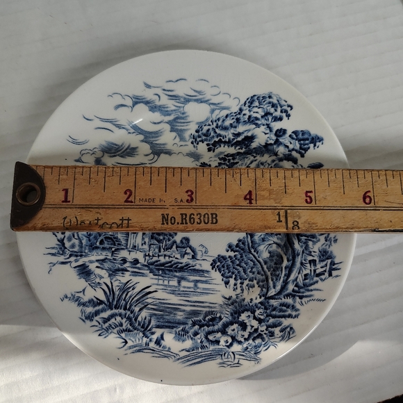 Enoch Wedgewood Tunstall Countryside 5 Bread/App Plates Vintage Blue & White - Picture 7 of 16